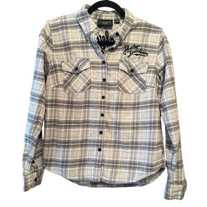 Women’s Harley-Davidson Retro Striped Flannel Plaid Shirt, M